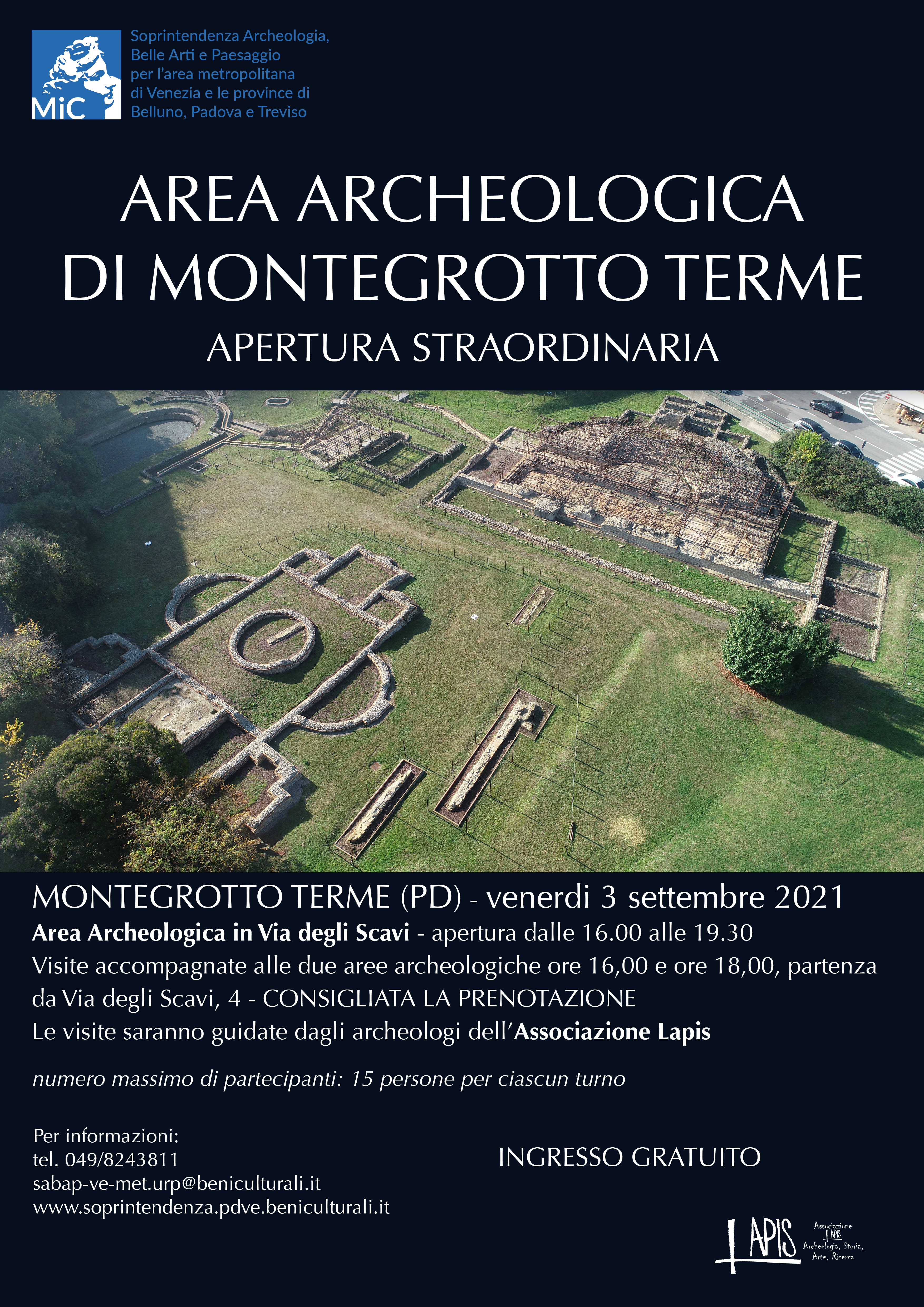 Apertura straordinaria dell’area archeologica di Montegrotto Terme (Pd)