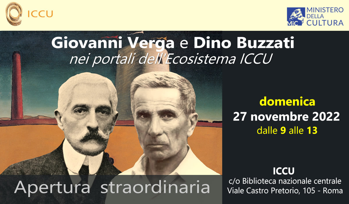 Giovanni Verga e Dino Buzzati nei portali dell'Ecosistema ICCU