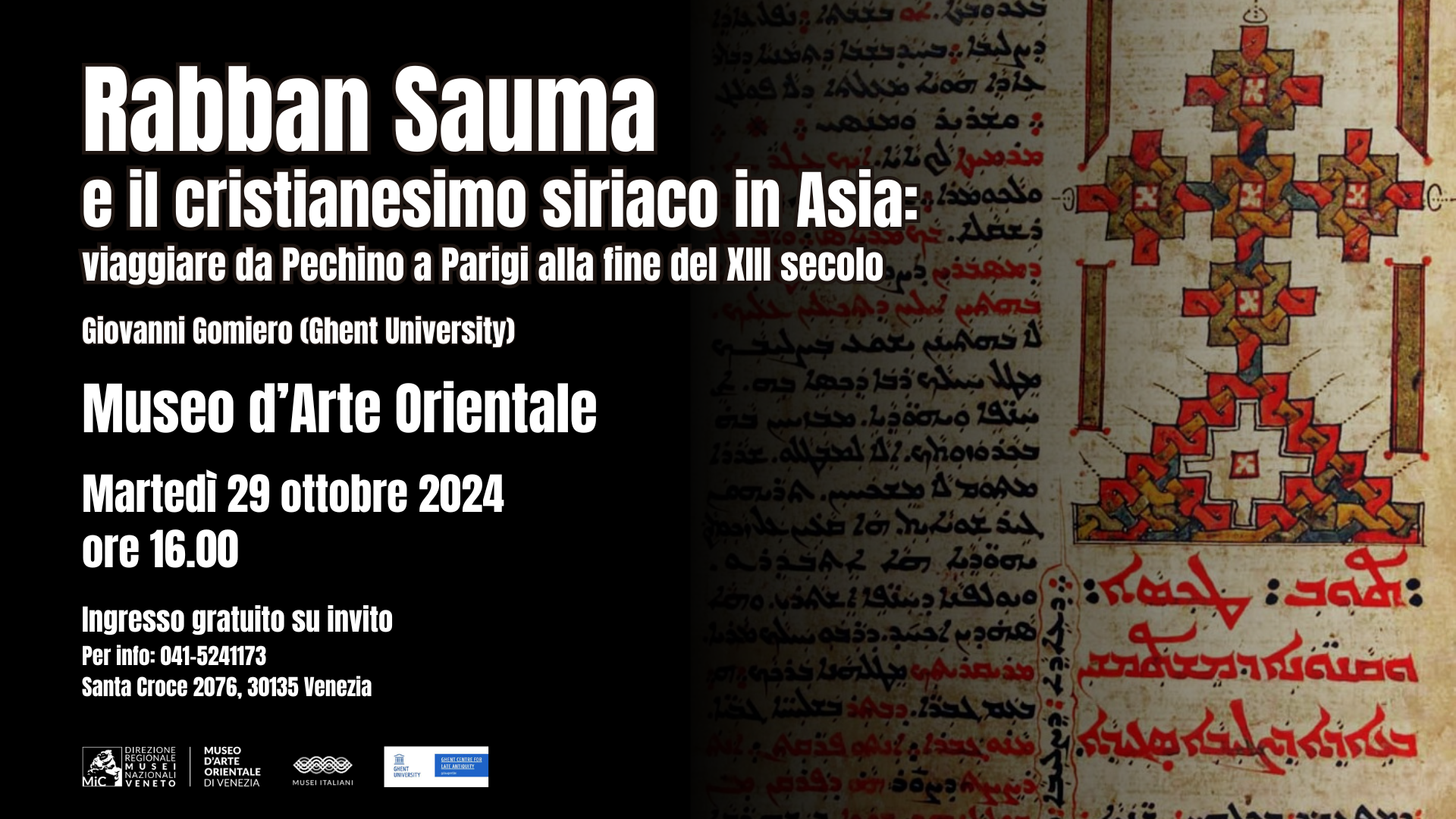 Rabban Sauma e il cristianesimo siriaco in Asia | Museo d'Arte Orientale Venezia