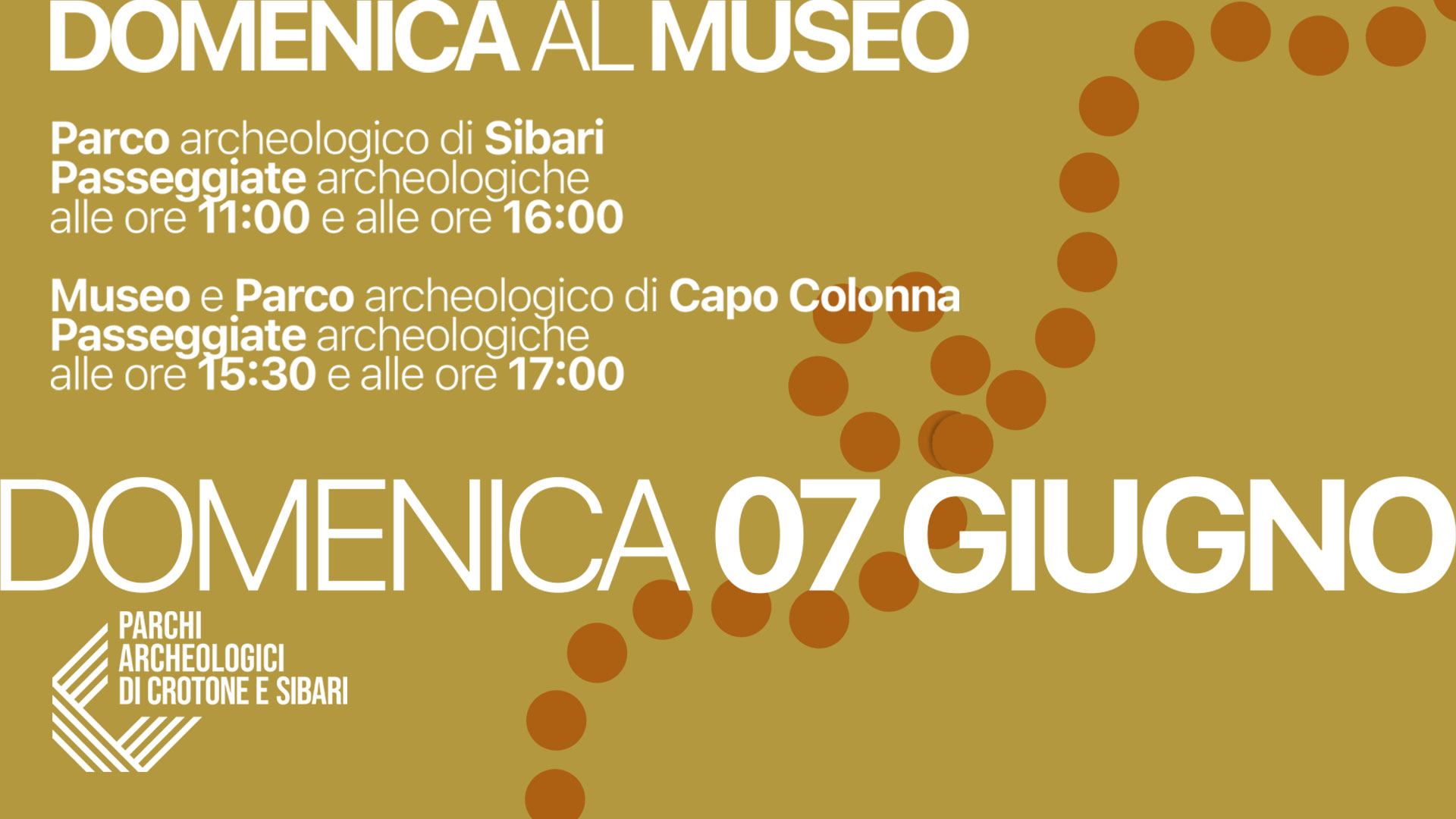 #domenicalmuseo - 7 giugno 2026 - Parco archeologico di Sibari