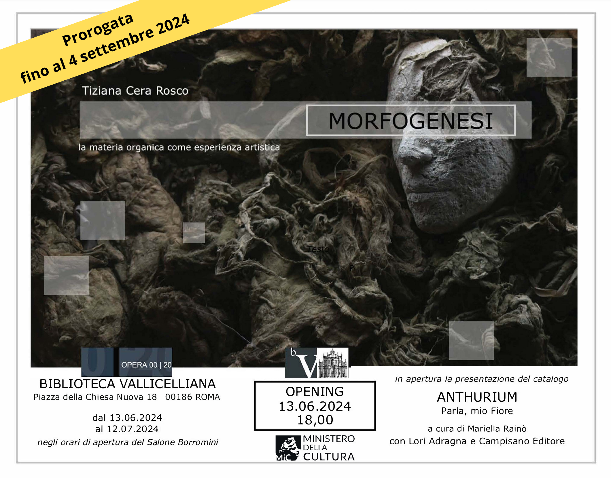 Locandina della mostra "Morfogenesi"