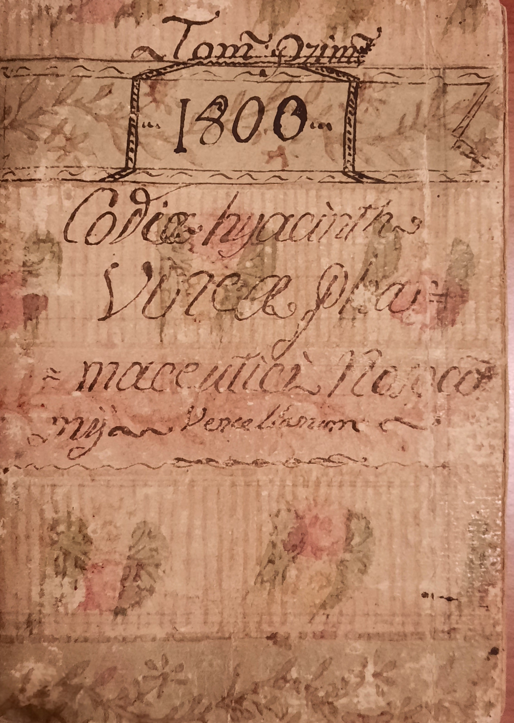 1793-1819 - Codex Hjacinthi Vineae pharmaceutici nosocomii Vercellarum, volume manoscritto di cc. 142.
Ospedale di Sant'Andrea di Vercelli, m. 1669.