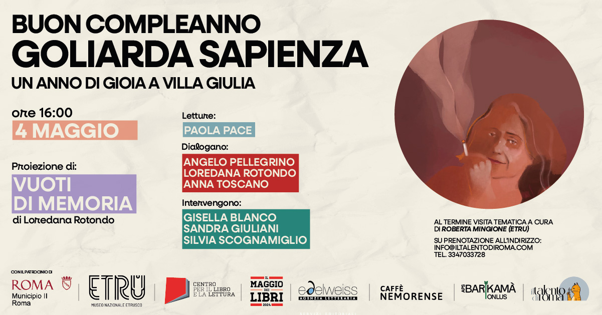 BUON COMPLEANNO GOLIARDA SAPIENZA. UN ANNO DI GIOIA A VILLA GIULIA