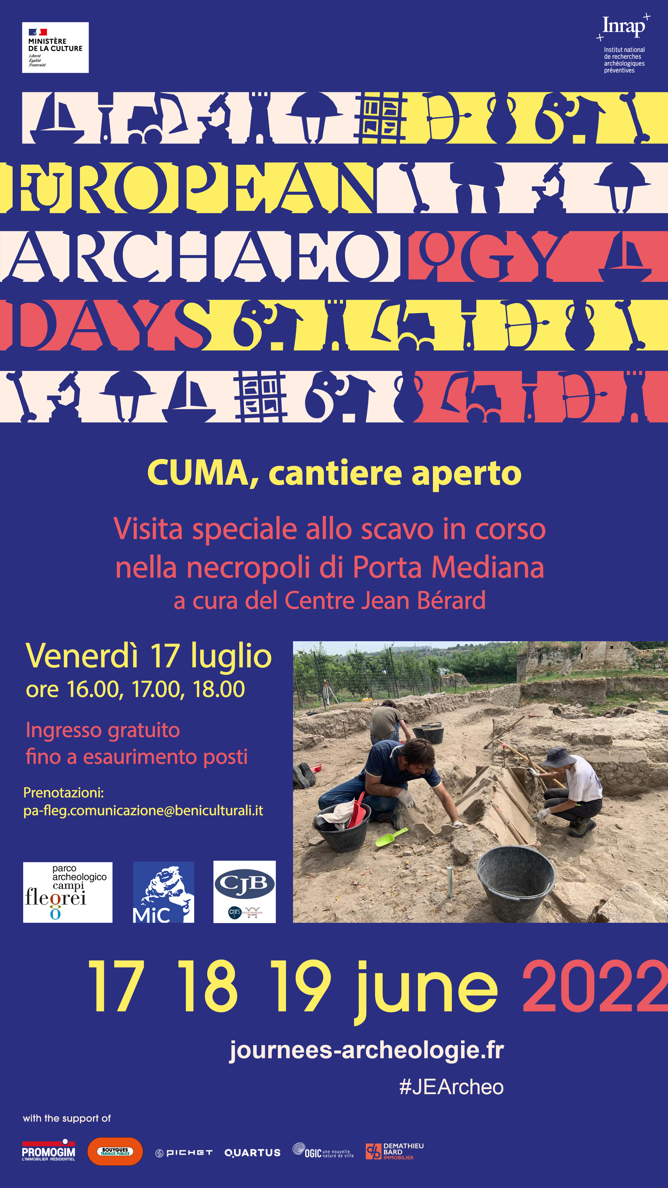 Visita allo scavo della necropoli di Cuma presso la Porta Mediana
