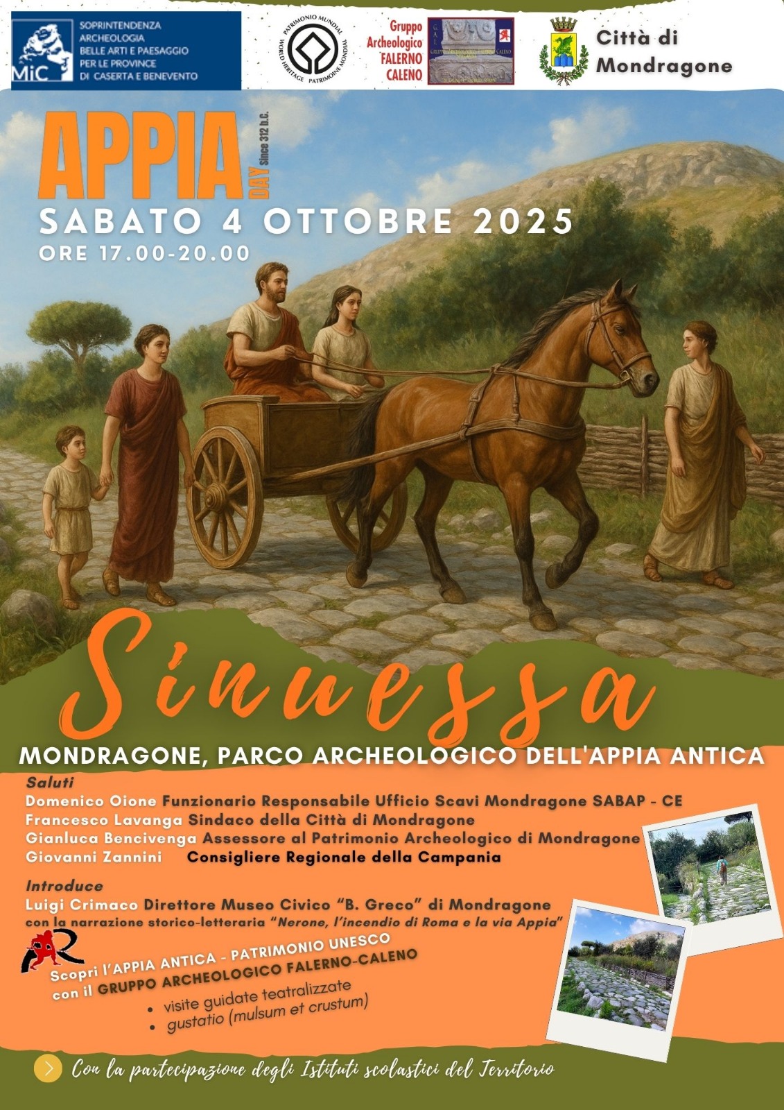 Appia day 2025: il cartellone campano con cinquantasette eventi