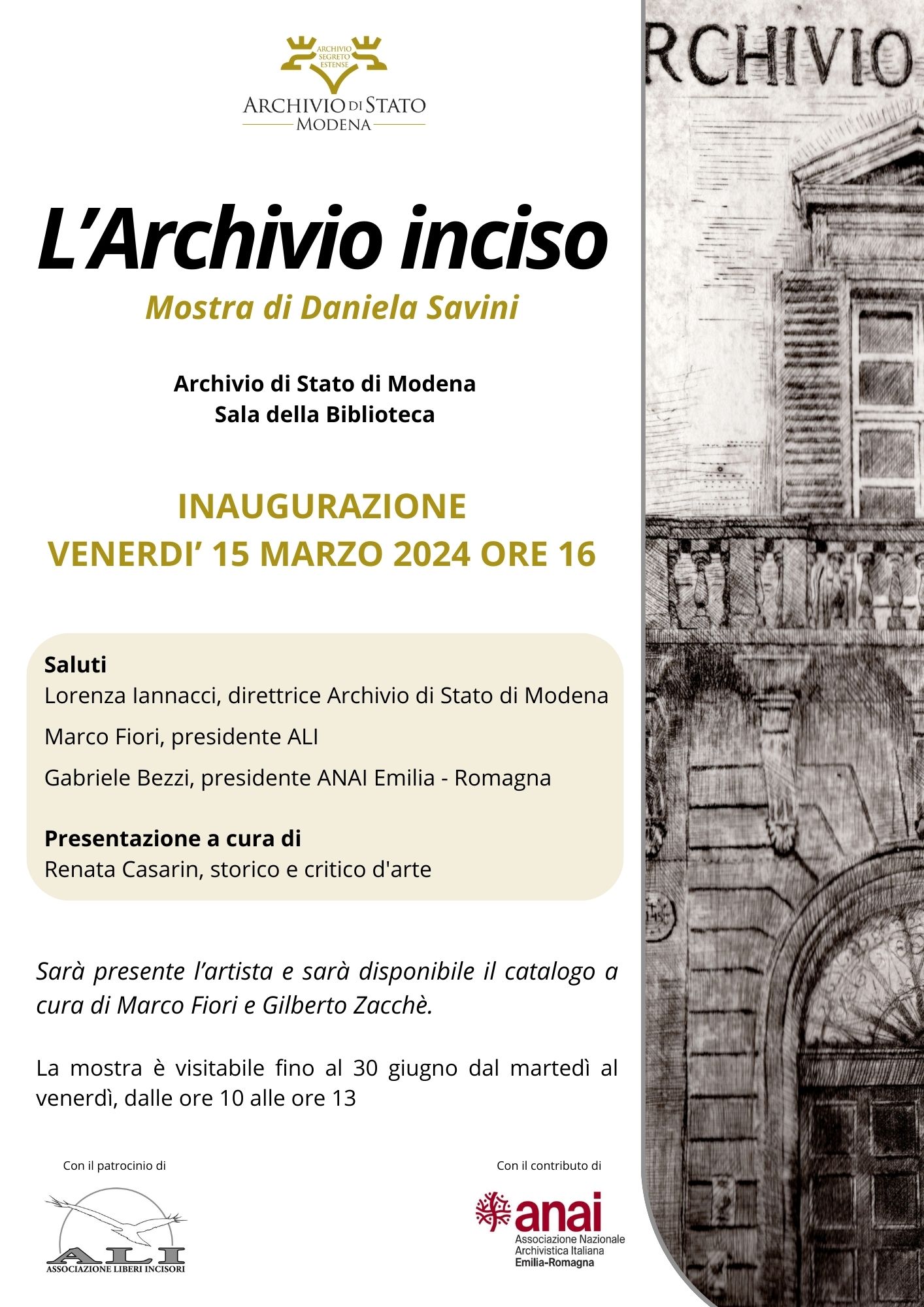 Inaugurazione della mostra "L'Archivio inciso"