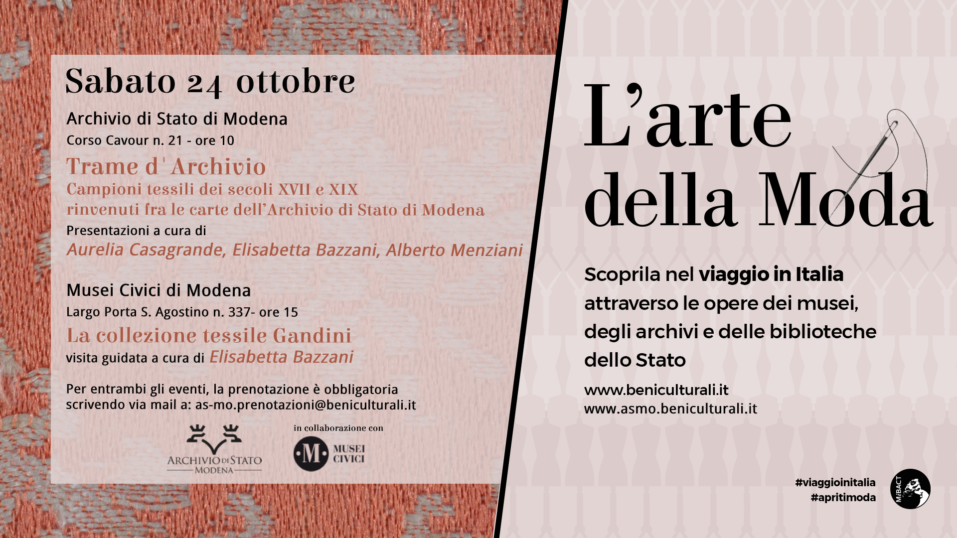 Trame d'Archivio. Campioni tessili dei secoli XVII e XIX rinvenuti fra le carte dell'Archivio di Stato di Modena