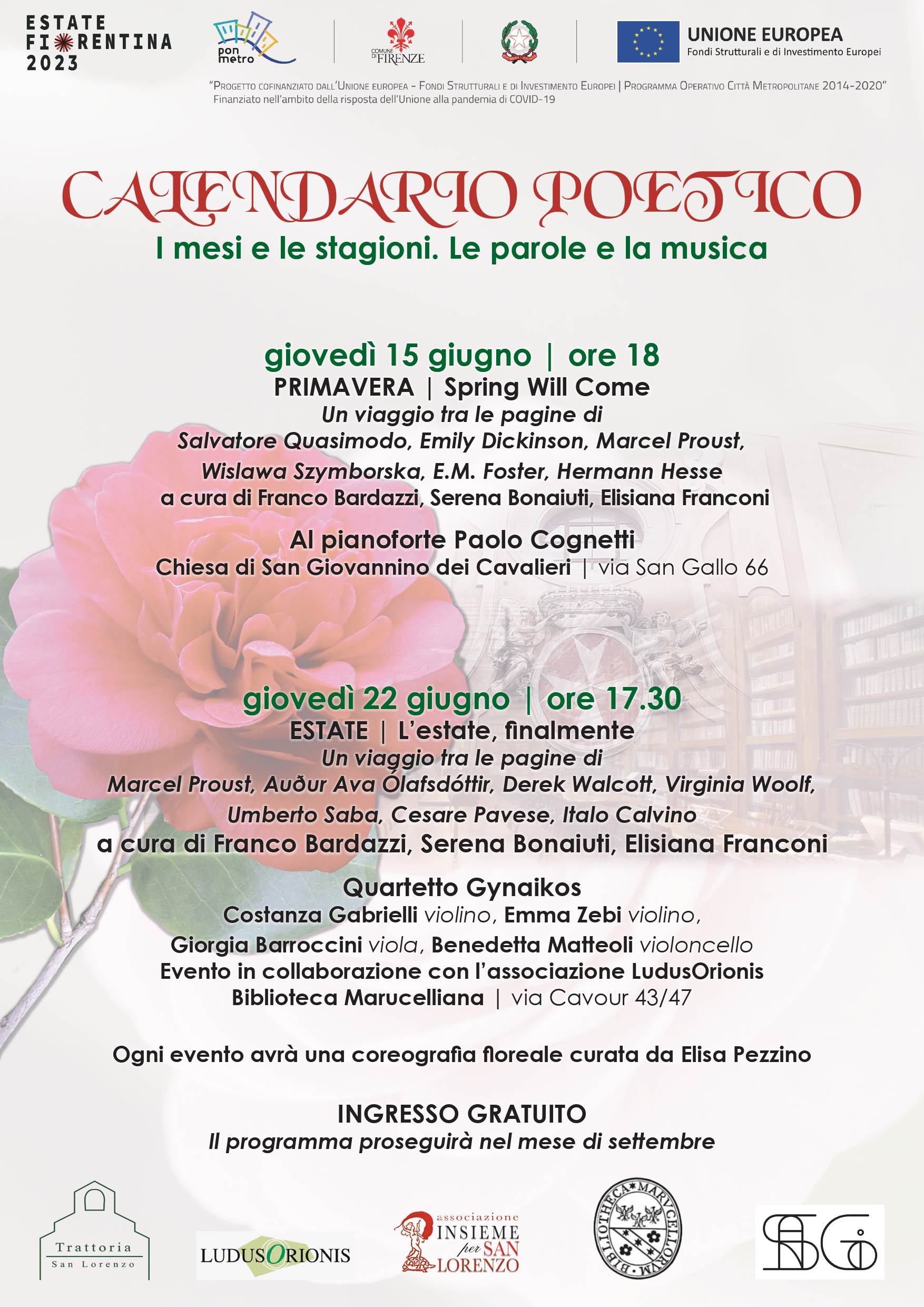 CALENDARIO POETICO - I mesi e le stagioni. Le parole e la musica