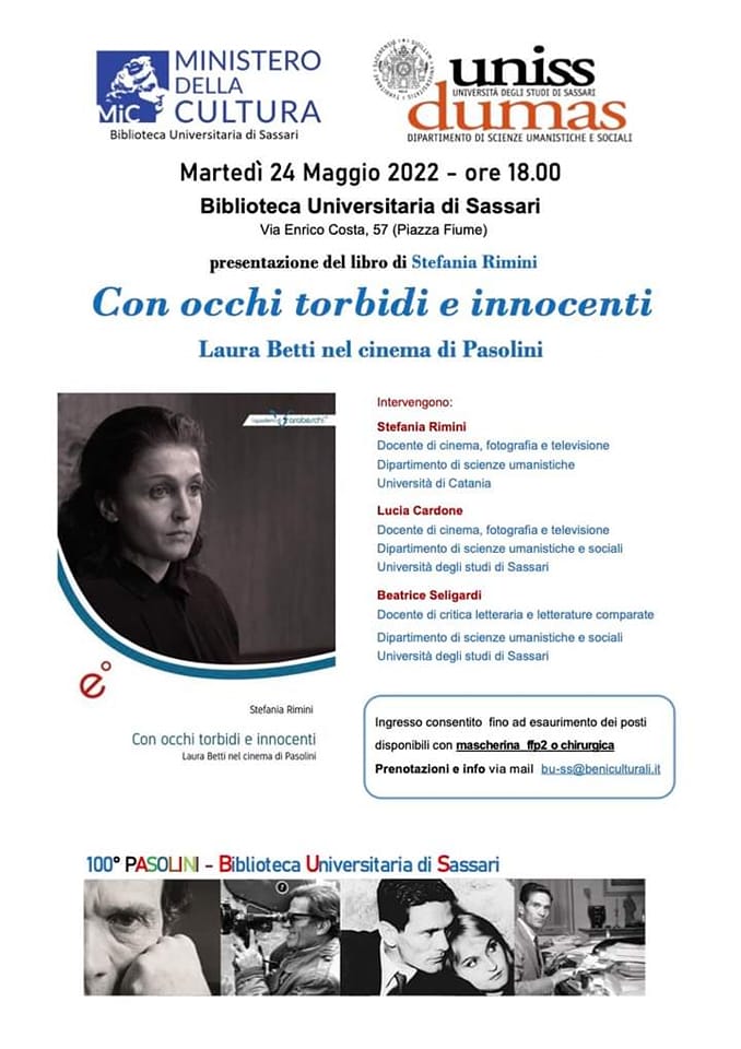 Presentazione del libro "Con occhi torbidi e innocenti - Laura Betti nel cinema di Pasolini" di Stefania Rimini