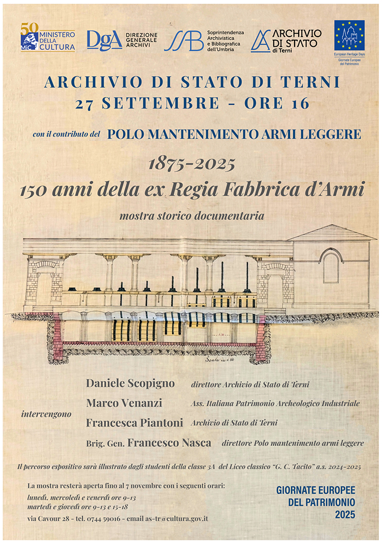 1875-2025. 150 anni della ex Regia Fabbrica d'Armi di Terni