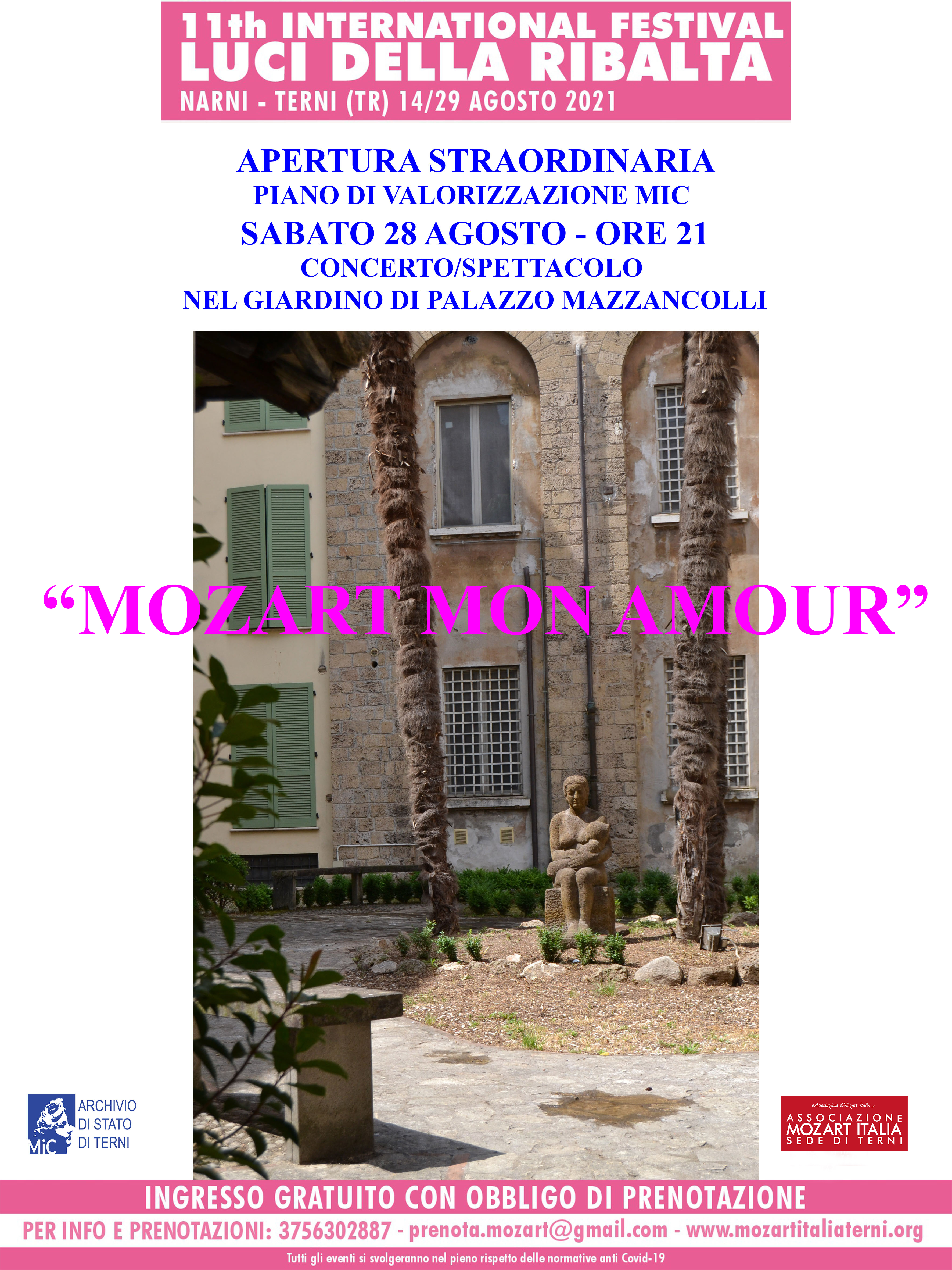 "Mozart Mon Amour" - Concerto spettacolo nel giardino di Palazzo Mazzancolli