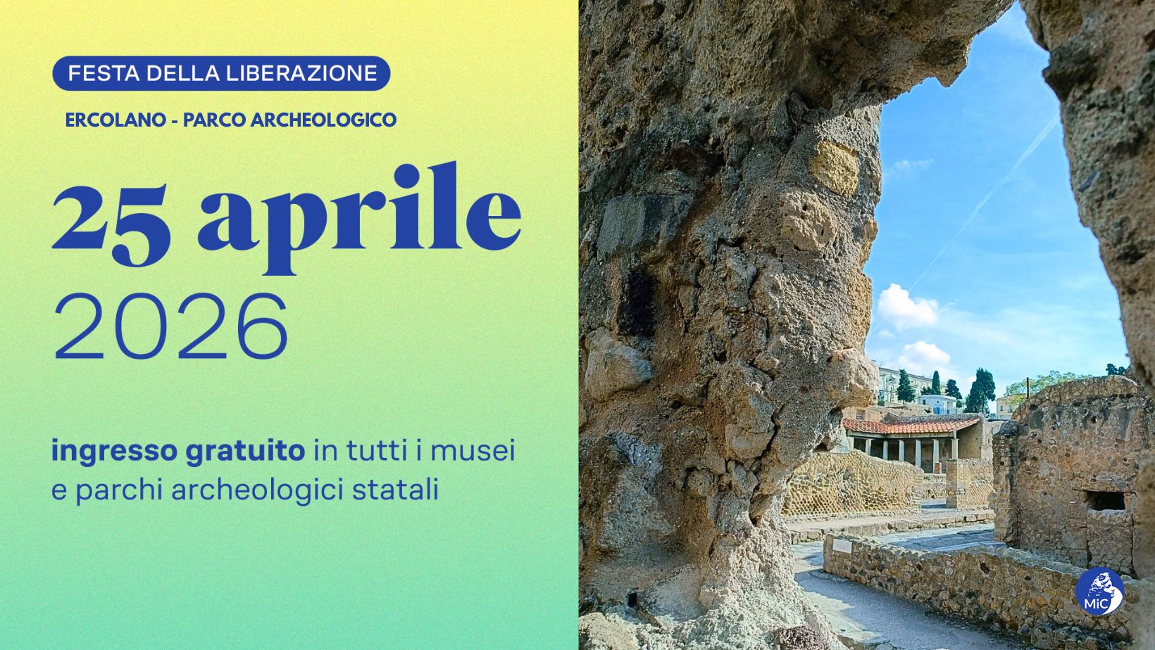 Festa della Liberazione 2026 al Parco archeologico di Ercolano