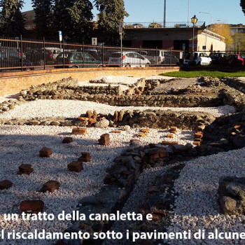 Albisola Superiore - Alba Docilia. Tratto della canaletta e colonnine del riscaldamento sotto i pavimenti.