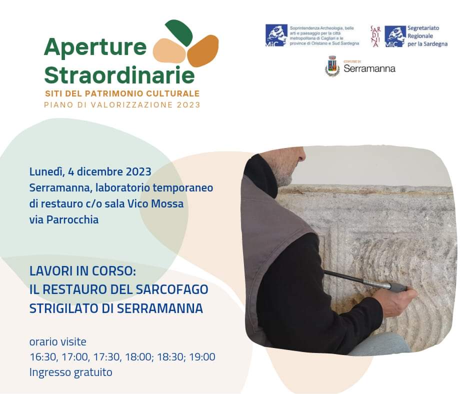 LAVORI IN CORSO: IL RESTAURO DEL SARCOFAGO STRIGILATO DI SERRAMANNA