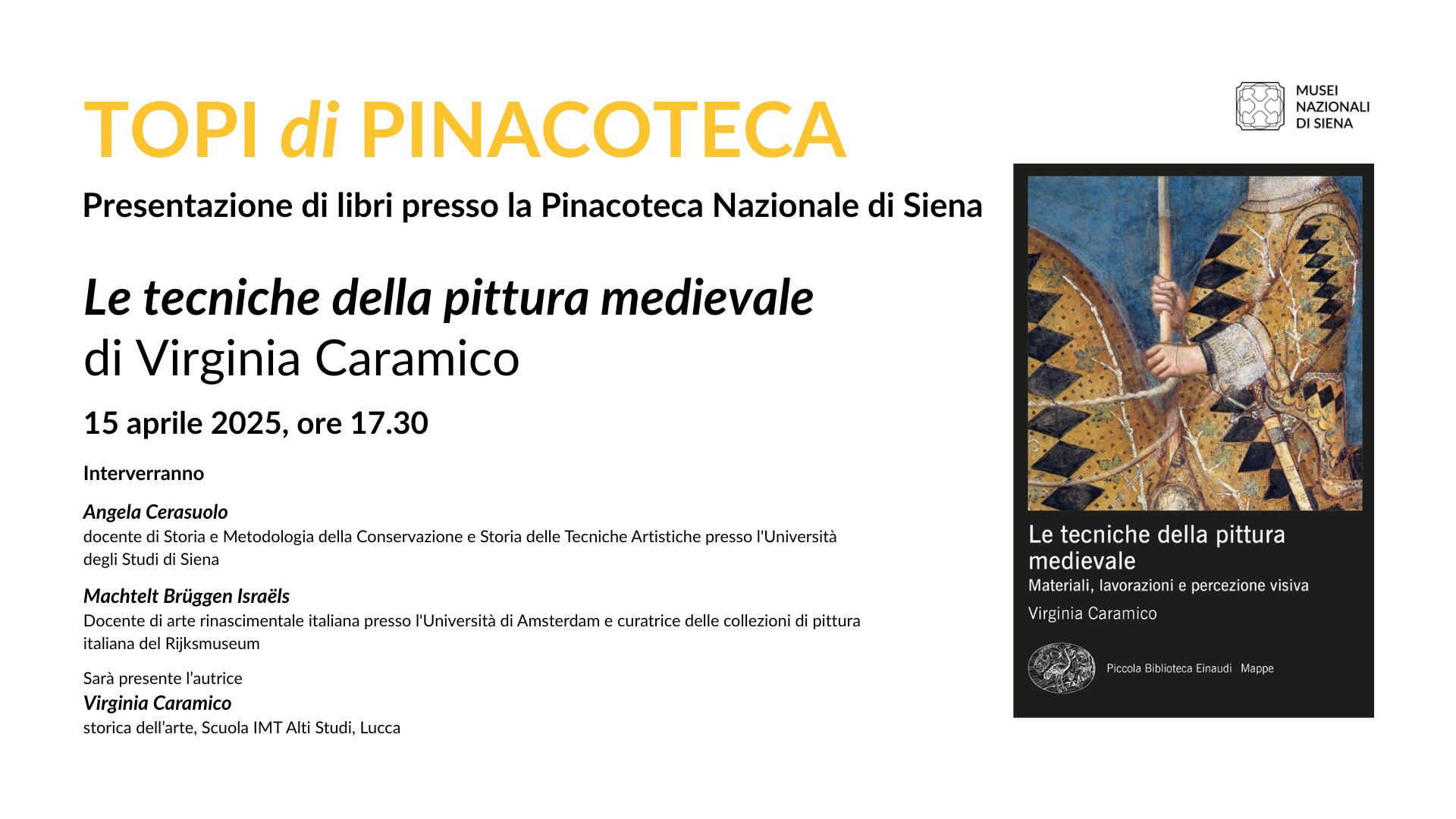 Presentazione del libro "Le tecniche della pittura medievale. Materiali, lavorazioni  e percezione visiva" di Virginia Caramico - Ministero della cultura