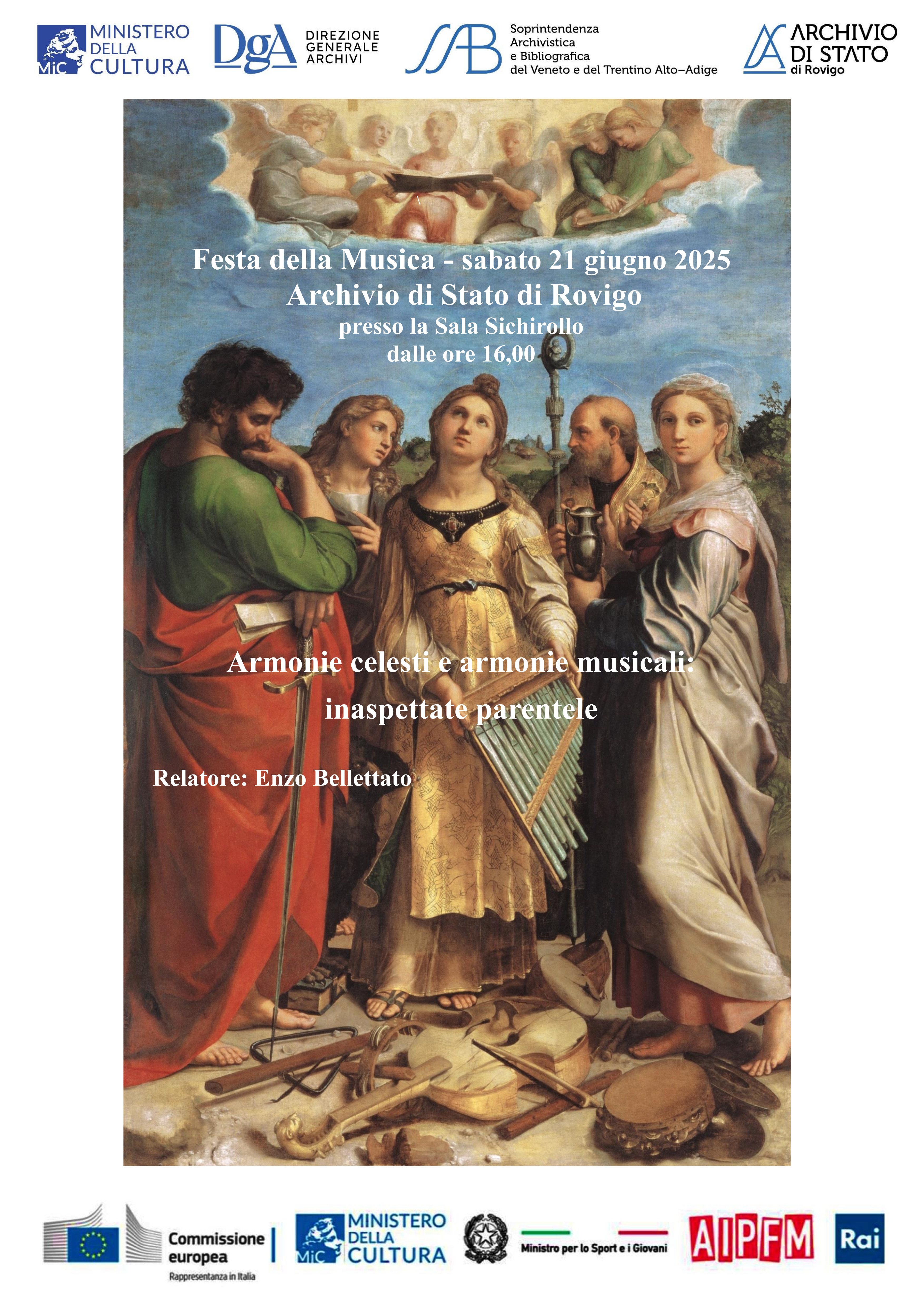 Festa della Musica 2025 in Archivio di stato di Rovigo - Armonie celesti e armonie musicali: inaspettate parentele