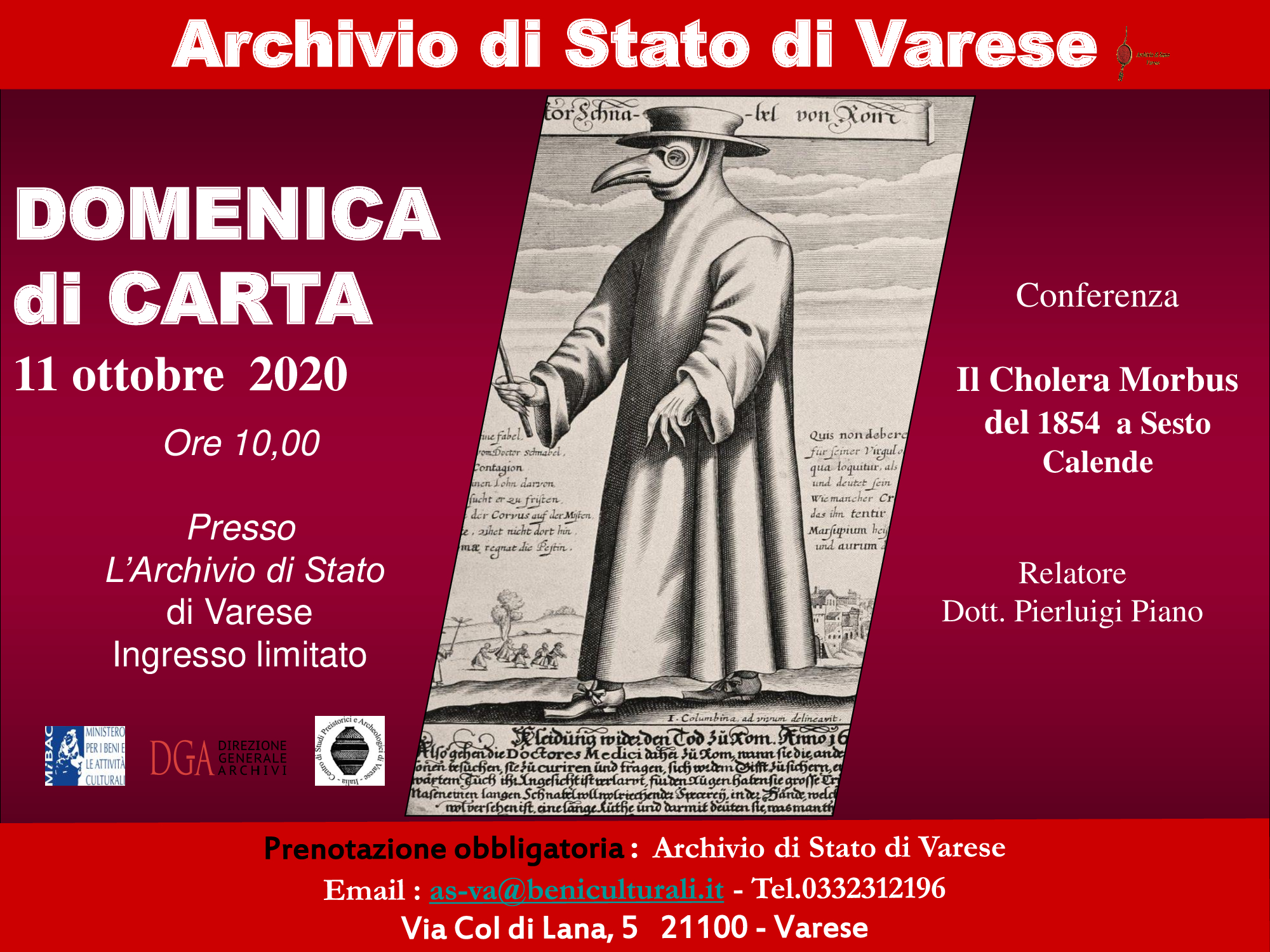 Conferenza - Il Cholera Morbus del 1854  a Sesto Calende