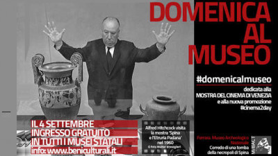 cover CAMPAGNA SOCIAL DEDICATA AL CINEMA  |  4 SETTEMBRE 2016 DOMENICA GRATUITA NEI MUSEI E NEI SITI ARCHEOLOGICI STATALI