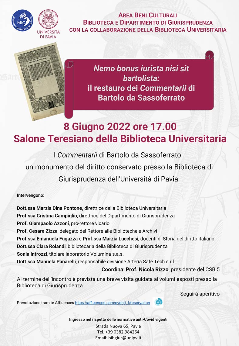 Nemo bonus iurista nisi sit bartolista: il restauro dei Commentarii di Bartolo da Sassoferrato