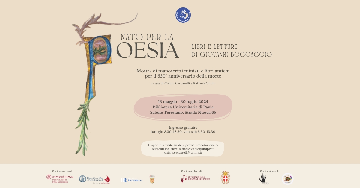 Nato per la poesia. Libri e letture di Giovanni Boccaccio