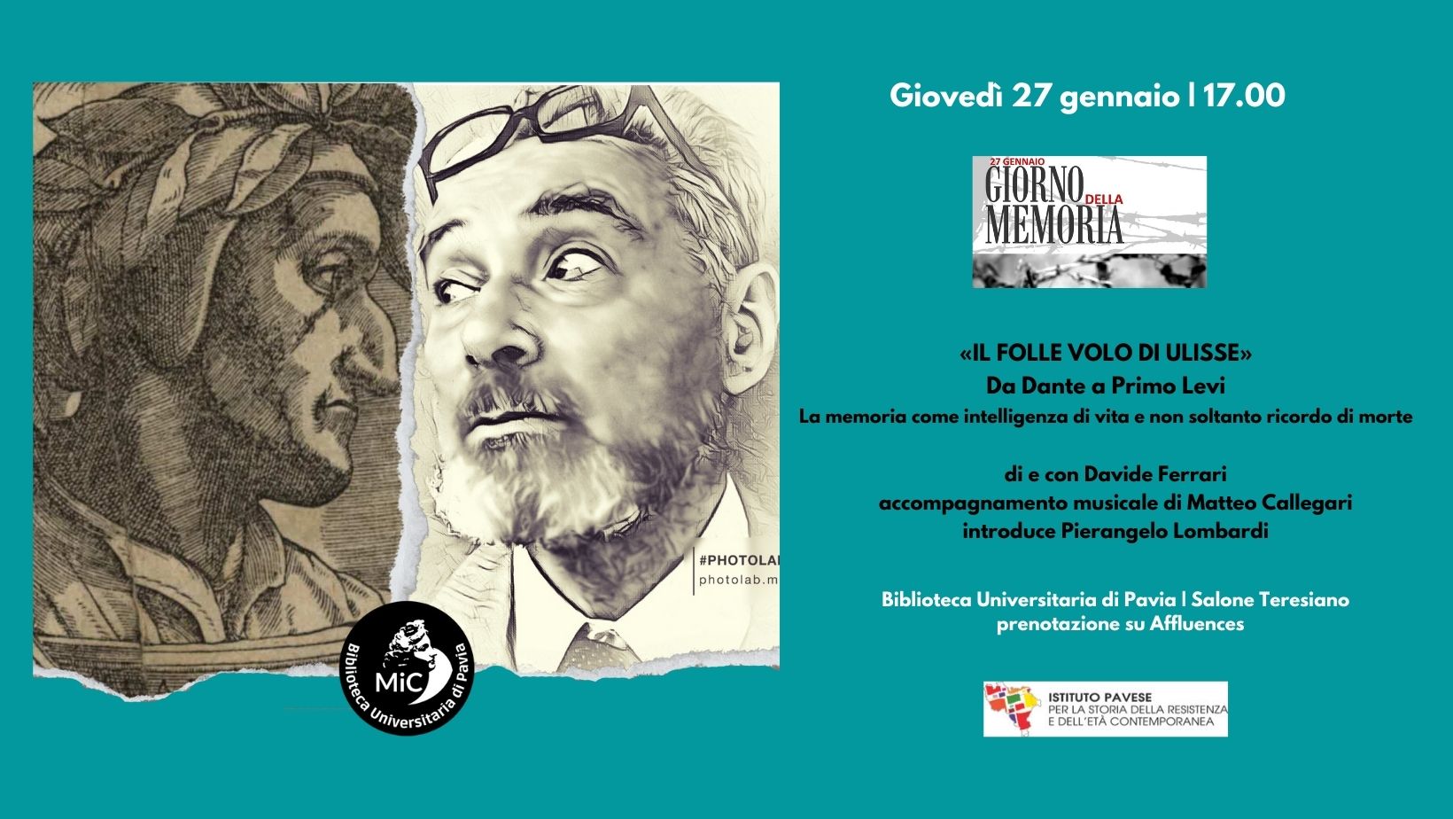«Il folle volo di Ulisse» Da Dante a Primo Levi. La memoria come intelligenza di vita e non soltanto ricordo di morte