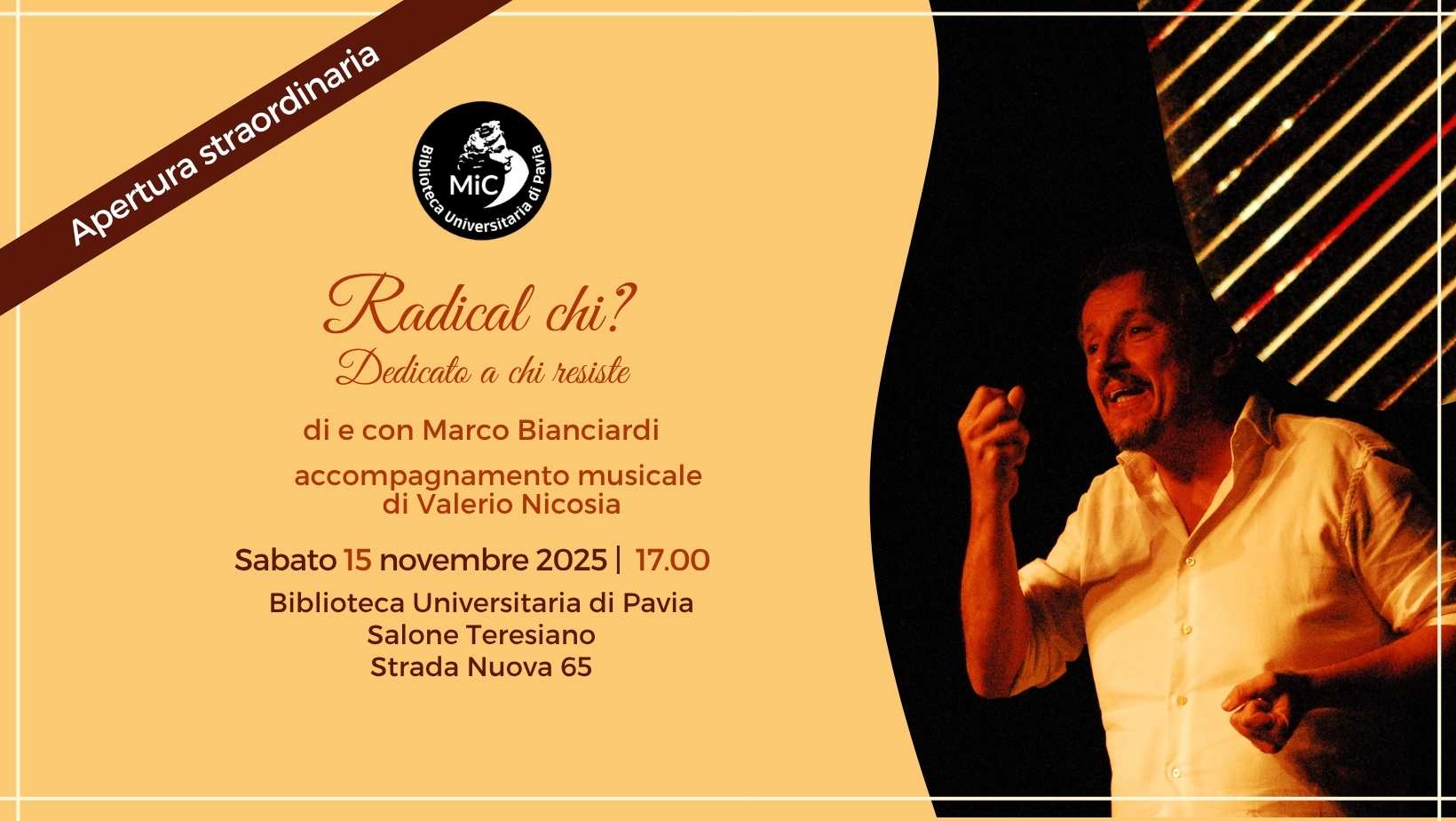 Radical Chi? Spettacolo di e con Marco Bianciardi