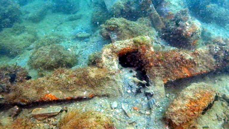 Recupero dell'ancora dal fondale marino antistante Grado (GO)
