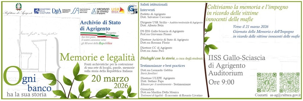 Ogni banco ha la sua storia. Memorie e legalità