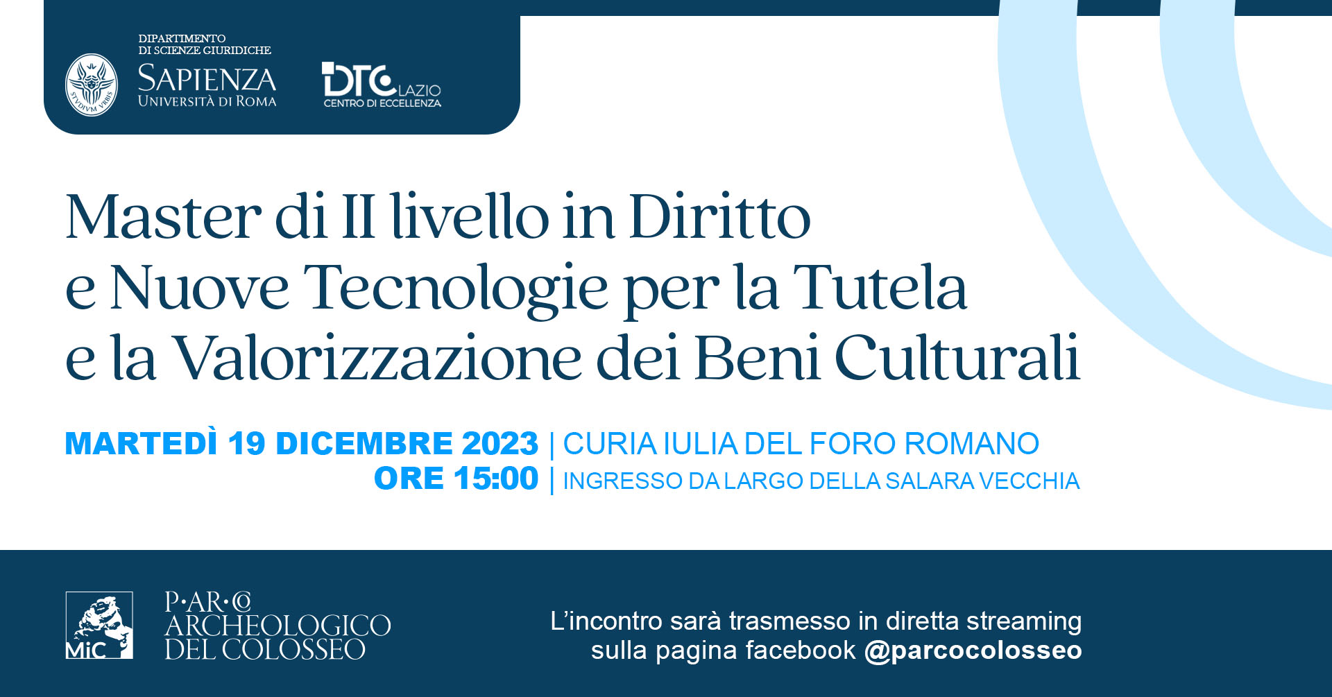 Presentazione della edizione 2024 del Master “Diritto e Nuove Tecnologie per la Tutela e la Valorizzazione dei Beni Culturali”
